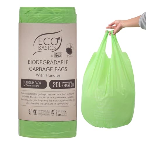 White Magic WM-EB-BGB-M Biodegradable Garbage Bin Bags 20L - 15Bags/Roll