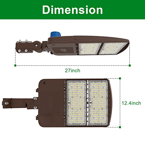 Ostek 300W Led Parking Lot Lights With Dusk-To-Dawn Photocell, Outdoor Commercial Area Lighting Fixture 42000Lm - Waterproof Ip65 5000K Led Shoebox Light With Slip Fitter Mount 100-277V #TOP4