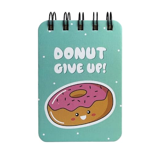 Image of Spiral Pocket Notebook (7.5 x 11 cm) | Cute Mini Notepad | Small Handy Notebook for School, Office & Personal Notes (Donut)