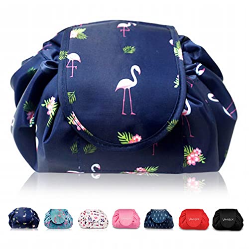 Lazy Drawstring Makeup Bags, Large Capacity Waterproof Travel Portable Cosmetic Bag Pouch Makeup Pouch Storage Organiser…
