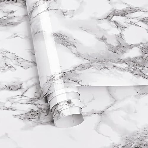 Image of VOLITO White Marble Dark Wallpaper