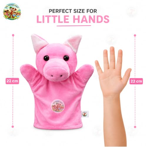 Image of Pig Puppet Soft Hand Puppet for Kids Role Play Storytelling Educational Toy
