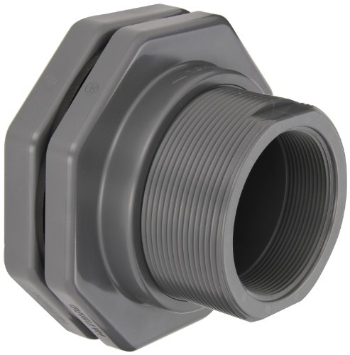 Hayward BFA1040CES Series BFA Standard Flange Bulkhead Fitting, Socket x Threaded End, PVC with EPDM Seals, 4" Size