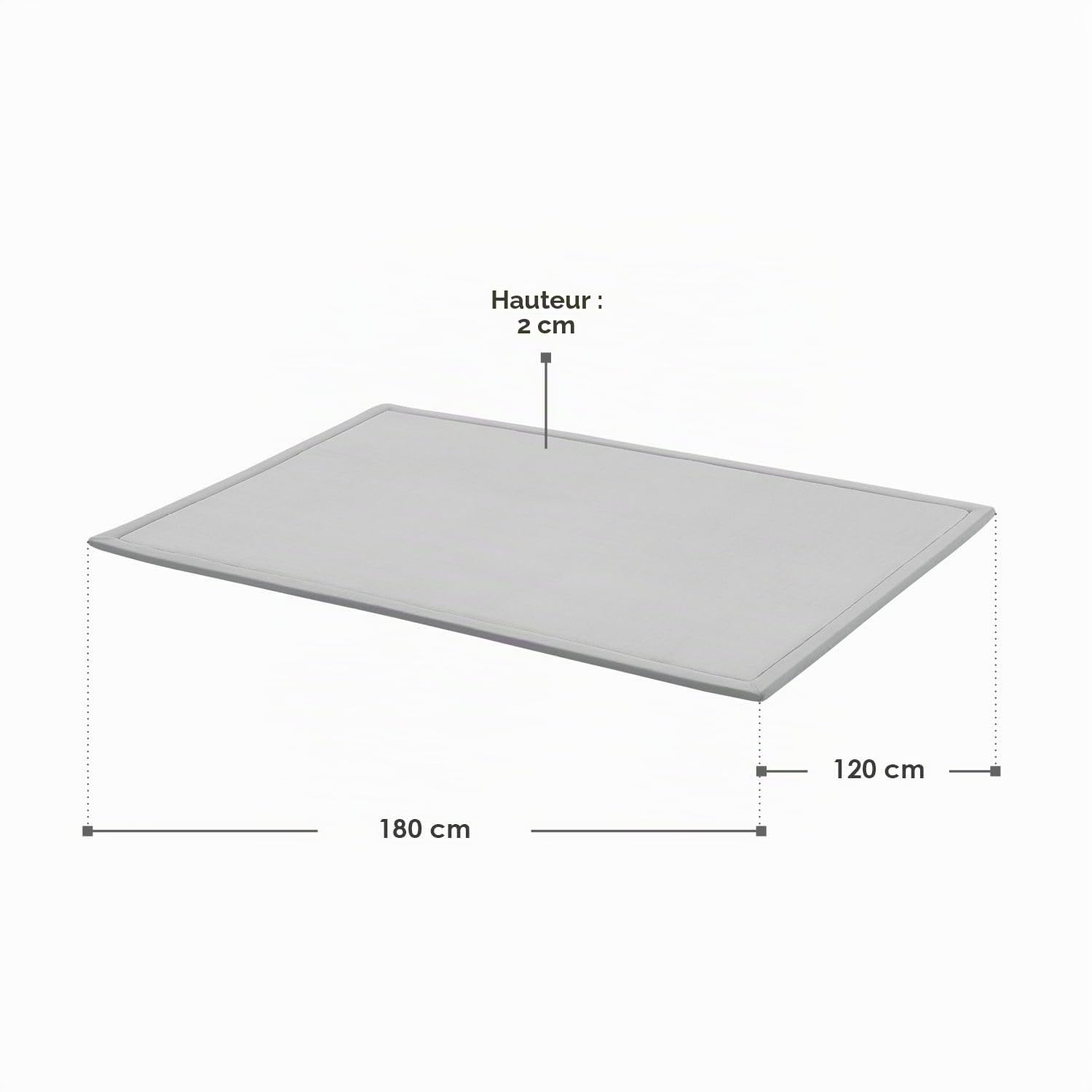 Juskys Tapis d'éveil et de jeu, Couverture d'éveil 180 x 120 cm, Tapis en Velours pour Enfant, Bébé et Yoga - Tapis antidérapant et Doux, Gris