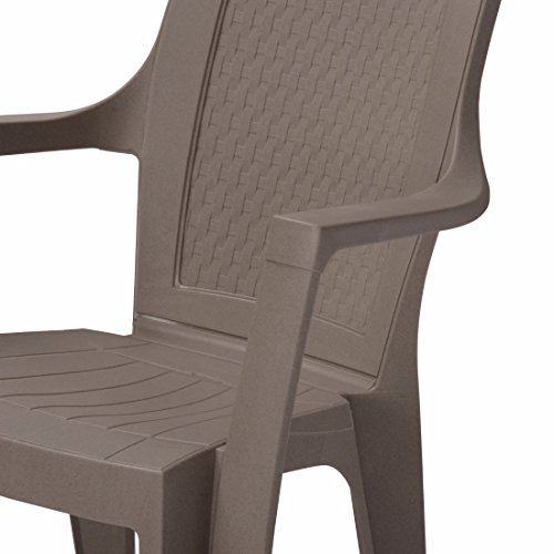 Image of Nilkamal ROSA Plastic Mid Back with Arm Chair | Chairs for Home| Dining Room| Bedroom| Kitchen| Living Room| Office - Outdoor - Garden | Dust Free |100% Polypropylene Stackable Chairs | Set of 2