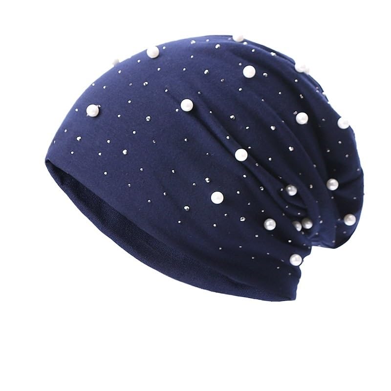Amazon.com: LiuliuBull Rhinestone Pearl Women Beanie Hat Autumn