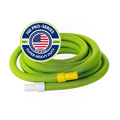 Extreme PRO Swimming Pool Vacuum Hose Green Manual Vacuum Hose Extra Heavy Duty UV Protection Extreme Master Commercial Professional Hose 1.5 inch for Pool Professionals (50 ft)