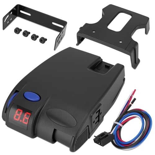 Trailer Brake Controller with 1-3 Axles Compatible with Ford GM Chevy Dodge RAM Toyota Jeep LED Display, Plug and Play, Replace#90160