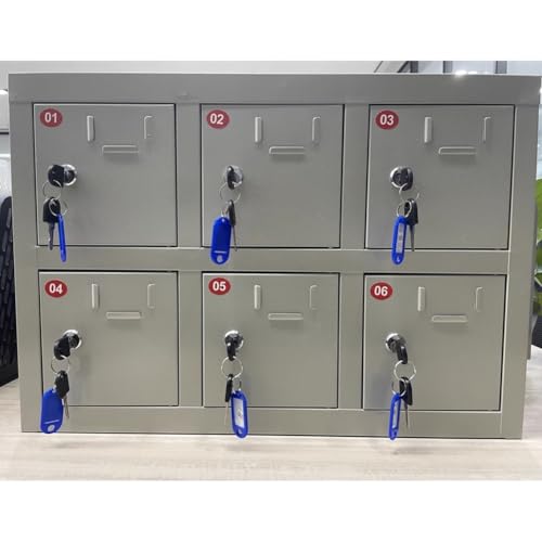 Grande armadietto per cellulare in acciaio per aule e ufficio, armadietto con 48 scomparti per impiegati scolastici, soluzione di archiviazione sicura per telefoni cellulari