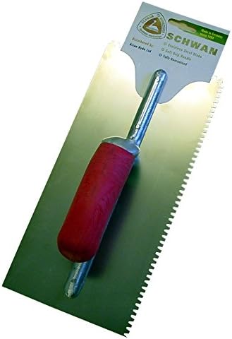 Schwan SCH-521401113 11"x5" 3mm Flat V Notched Trowel, Red