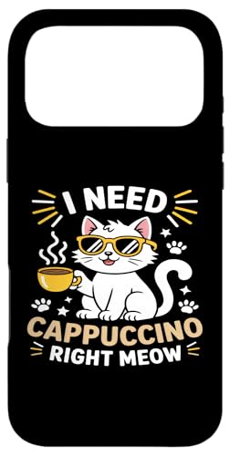 I Need Cappuccino Right Meow 炵L̃R[q[ X}zP[X iPhone 17 Pro Max p