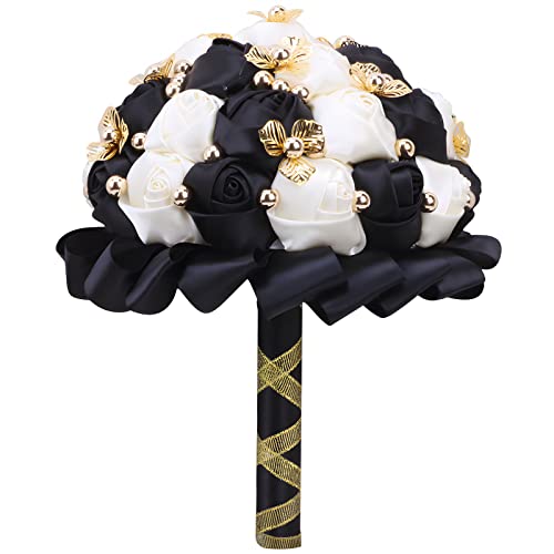 Cileruide 7 Inch Wedding Bouquet Satin Flower Bridal Holding Bridesmaid
