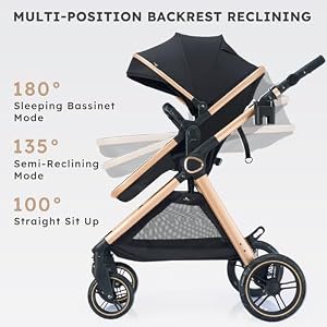 Accombe 2-in-1 Convertible Baby Stroller for Newborn to Toddler — photo 4 of 6