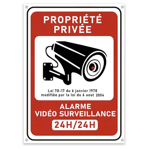 kinoco Lot de 1 18x13 cm Panneau Avertissement Surveillance Vidéo