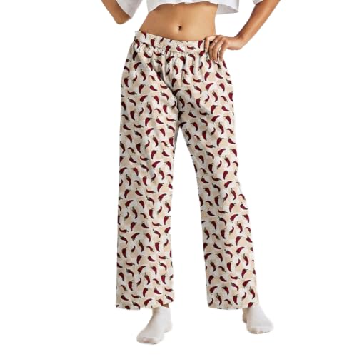 Image of Pepe Jeans Women's Printed Cotton Spandex Regular Fit Pyjama Bottoms | Comfortable Stretch Pyjama for Sleep & Lounge Wear | Soft Breathable Fabric | Elastic Waistband with Drawstring | All-Day Comfort