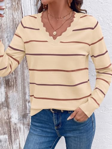 BTFBM Womens Sweaters Striped Pullover Tops - image 5