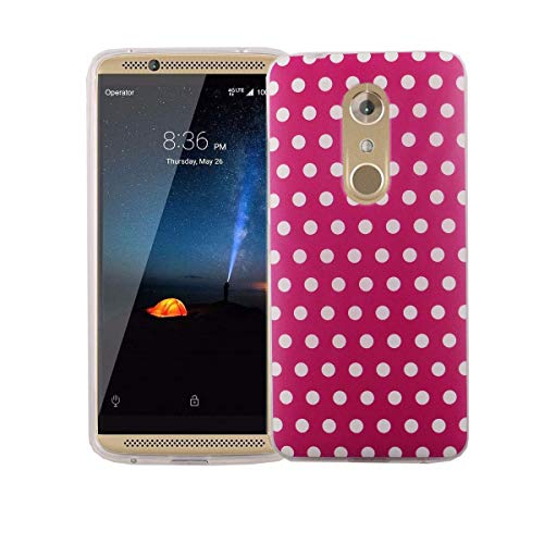 König Design Handyhülle kompatibel mit ZTE Axon 7 Mini Silikon Hülle Hülle Sturzsichere Back-Cover Handyhülle - Polka Dot Weiße Punkte Pink