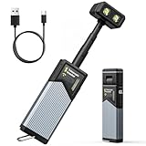 Orbecco Arbeitsleuchten Akku, 270° Drehbare Led Arbeitsleuchte mit 4 Beleuchtungsmodi, Magnetisch Werkstattlampe IP44 Wasserdicht Taschenlampe für Autoreparatur Camping Wandern Notfall Werkstatt