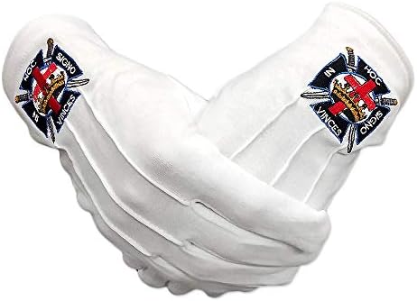 Masonic Knights Templars White Cotton Gloves