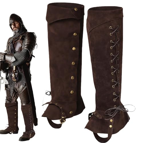 Couvre-bottes de pirate médiévales pour homme en similicuir de la Renaissance pour homme,...