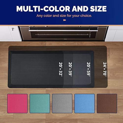 FEATOL Anti Fatigue Mat for Standing, 9/10 Extra Thick Ergonomic Standing Desk Mat, Comfort & Durable Memory Foam Standing Mat at Home,Office All Day (20" x 32", Black, 2PC)