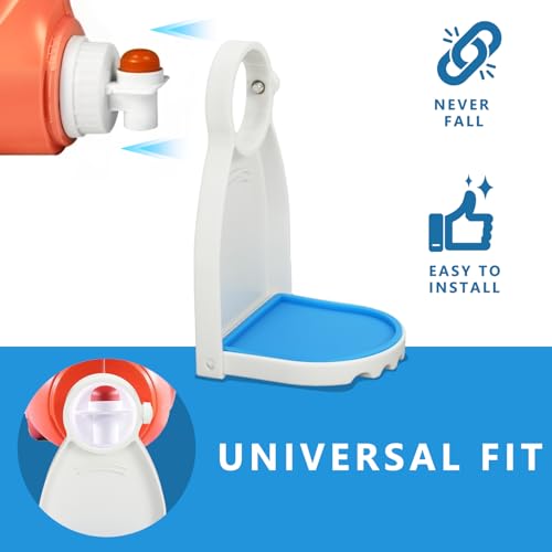 CRAFINTYRA Laundry Detergent Cup Holders – Drip Tray for Liquid Detergent Bottles, Leak-Proof Laundry Room Organizer to Prevent Mess and Drips, Set of 2