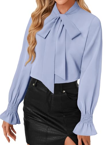 Image of LYANER Women's Bow Tie Neck Business Work Blouse