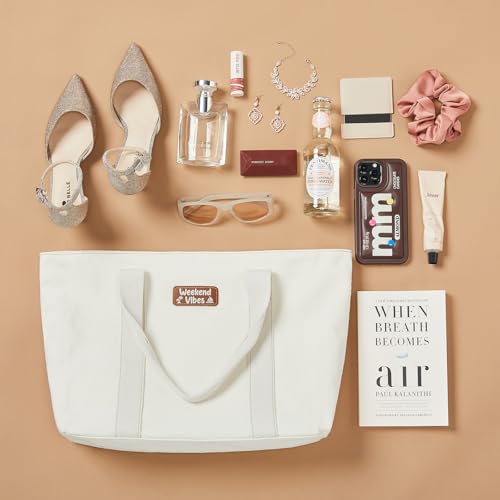 Image of AW BRIDAL Mrs Bride Canvas Tote Bag - Bridal Shower Gifts for Bride to Be | Large Zippered Tote for Wedding Day, Travel, Beach and Honeymoon, Engagement and Bachelorette Party Gift for the Wifey