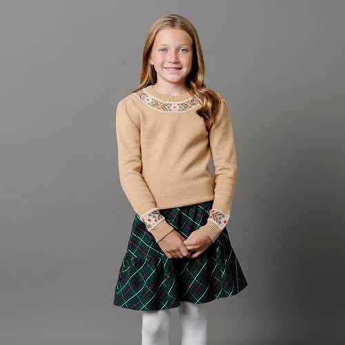 Image of Hope & Henry Girls Cable Front Pullover Sweater
