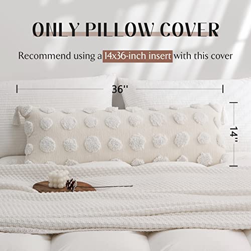 Bohoyumi Boho Long Lumbar Pillow Cover 14X36Inch, Soft Chenille Decorative Throw Pillow Cover With Dotted Tufted Design, Bohemian Textured Body Pillow Cover For Bed Sofa Living Room  thumb #5