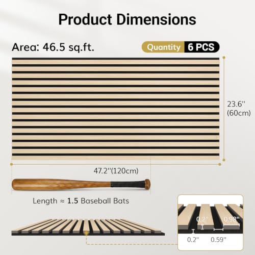 Image of TONOR Wood Wall Panels for Interior Wall Decor-6 Pack 47.2 inch x 23.6 inch