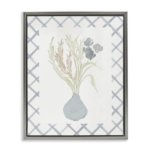 Stupell Industries 'Soft Blue Anna Bouquet'| Floating Frame Canvas Art