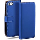 moex Étui à Rabat Compatible avec Apple iPhone 5c, étui pour téléphone Portable avec Fente pour Carte, étui à Rabat à 360 degrés, étui pour téléphone Portable en Cuir végétalien, Royal Bleu