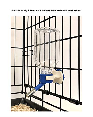Choco Nose Patented Mini No-Drip Water Bottle/Feeder For Hamsters/Hedgehogs/Gliders/Rats/Mice And Other Small Pets And Animals - For Cages, Crates Or Wall Mount. 10.2 Oz. Nozzle 10Mm, Blue (C125) #TOP3