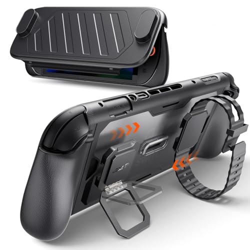 JSAUX PC0121 Etui ochronne do konsoli Nintendo Switch 2, 360°, odporne na wstrząsy, ModCase z tylną obudową, przednią pokrywą, metalową podstawką i silikonowym paskiem, antypoślizgowy uchwyt