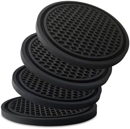 Car Cup Holder Coaster 4 Pack - Non Slip & Shockproof,Flexible PVC Rubber Insert for Car/Truck/SUV/Van (2.75