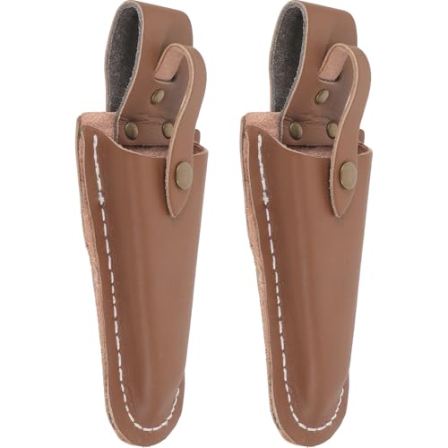OATIPHO Estuche Protector para Tijeras de Podar de Piel, Funda para Podadora de Mano 2 Piezas, Resistente y Portátil para Herramientas de Jardinería y Corte