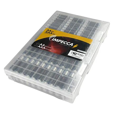 Impecca AA and AAA Batteries Combo Pack (100 Pack) High-Performance Alkaline Battery, AA 60 Count AAA 40 Count, Leak-Resistant, and Long-Lasting Technology Cover
