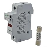 Fusibile solare fotovoltaico e portafusibile LED 1000V DC 10x38mm gPV per protezione del sistema del pannello solare IEC 60269-6 EN 60947-3 DC-20B Alta tensione DIN Rail Mount High (25A)