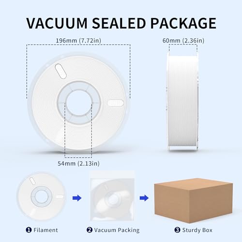 Image of RAMBERY White PLA+ 3D Printer Filament 1.75mm 4kg Spool Toughness Upgraded 3D Printing Filament Neatly Wound Fit Most FDM Printers, 1KG X 4 Spools