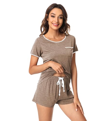 Image of WiWi Bamboo Viscose Womens Pajamas Cooling Sleepwear for Hot Flashes S-4X