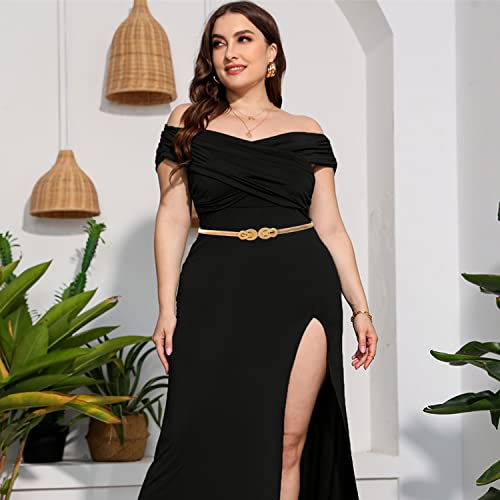 E-Clover Womens Fashion Metal Stretch Waist Skinny Belt Waistband3