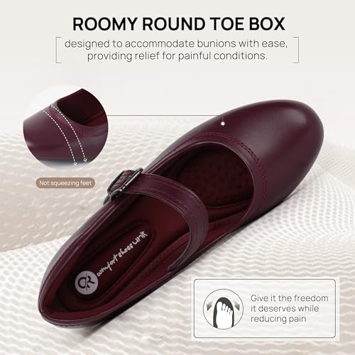 Image of Ortho+rest Women Orthopedic Bunion Mary Jane Dress Shoes | Bunion-bliss Dressy Pumps, Low Chunky Heel, Round Toe, Comfortable for Work & Office Professionals