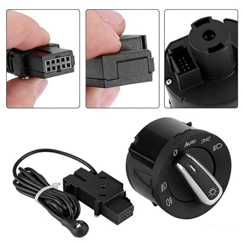 Interruptor control de faros y luz antiniebla con arnés para Golf Jetta 5