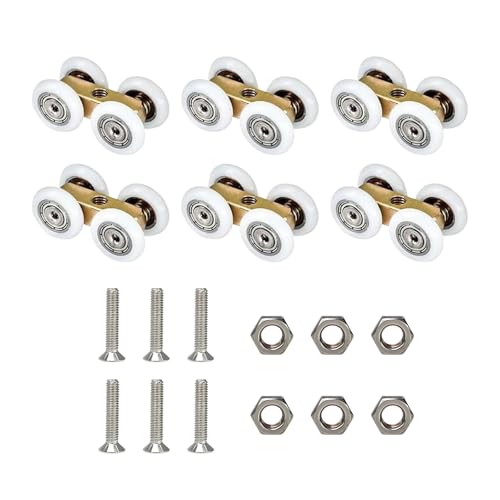 6 Pieza Ruedas Colgantes, Rodillos para Puertas Correderas de Vidrio, Rendimiento Estable Puerta Corredera Rodillo, Adecuado para Balcón, Cocina, Comedor, Cuarto de Baño