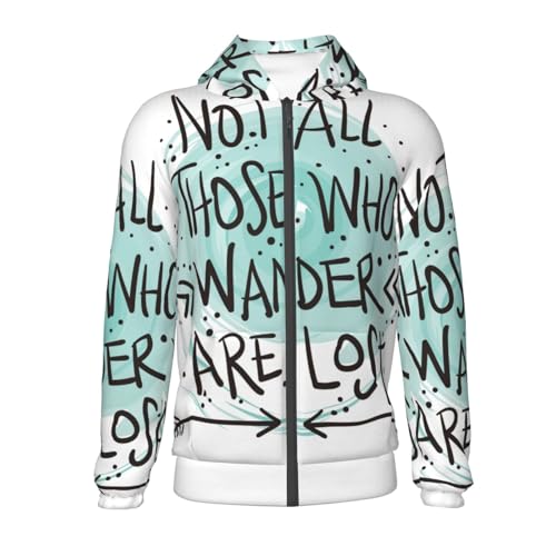 Not All Who Wander Are Lost1 Kids Pullover Hoodies Boys Zip Up Sweatshirts Girls Athletic Clothes with Pocket2