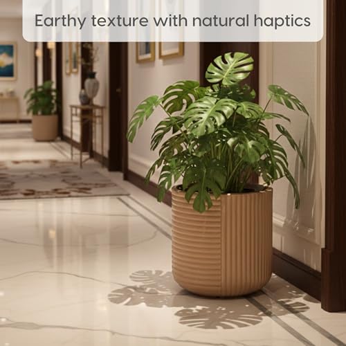 Image of Eha Earth Friendly Elanza Big Planters for Home Decor | 15 inch, Pack of 1 | Plant Pot Made with Rice Husk | UV Protected Pot for Plant | Pots & Planters Big Size | Dune