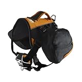 Kurgo Big Baxter (TM) Dog Backpack for Hiking, Walking or Camping, Black / Orange
