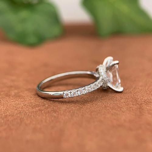 Moissanite Rings D Color 3 Carat Moissanite Radiant Cut Moissanite Engagement Ring for Women4