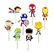Drapeau des Cure-Dents,Homme Araignée Toothpick Flags 24 PCS Super Héros Cupcake Toppers Décoration Cupcake Enfants Anniversaire Mariages Douches de Fournitures de Fête de Mariage Décor Favors